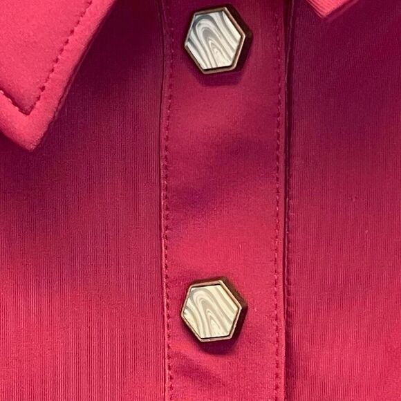 Swing Dish Shirt Women's Large Red Collared Clara Long Sleeve Crimson Golf Polo - Picture 11 of 15